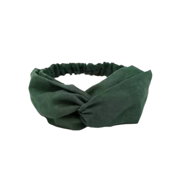 Boheme Accessories - Suede Green Hairband Boho Color Block Bohemian Style Headband